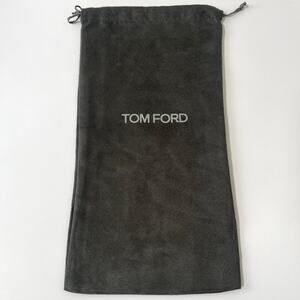 Tom Ford Grey White Logo Dust Bag Shoe Storage Drawstring Travel 14.5"x7.5"